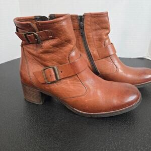 Paul Green Chelsea Boots Romeo Brown All Leather Handmade Women's US Sz 7.5